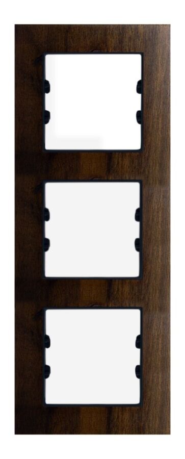 WOG613-71 AsFir Ahşap Amerikan Cevizi Dikey Üçlü Çerçeve (Mekanizma Hariç) - 1